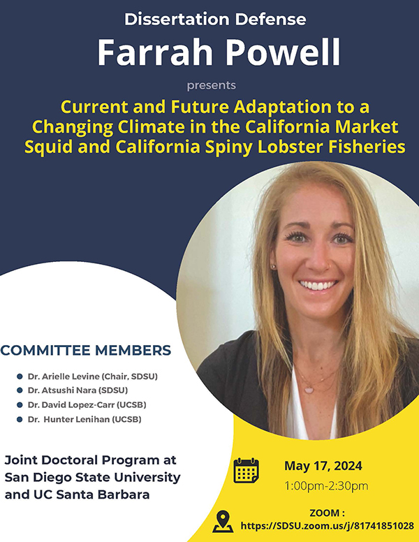 Dissertation Defense - Current and Future Adaptation to a Changing Climate in the California Market Squid and California Spiny Lobster Fisheries