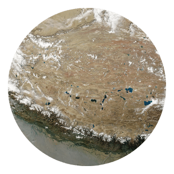 aerial map of tibet