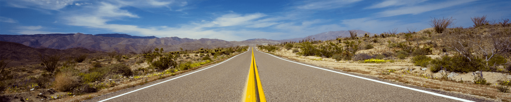 two lane road in the desert